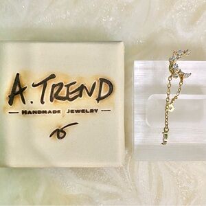 Elegant Gold and zircon star Drop Earring